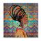 Designart - African American Woman with Turban IV - Modern Print on Natural Pine Wood
